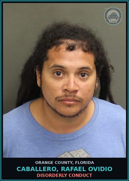 CCW arrest card for CABALLERO, RAFAEL OVIDIO in Orange County: DISORDERLY CONDUCT