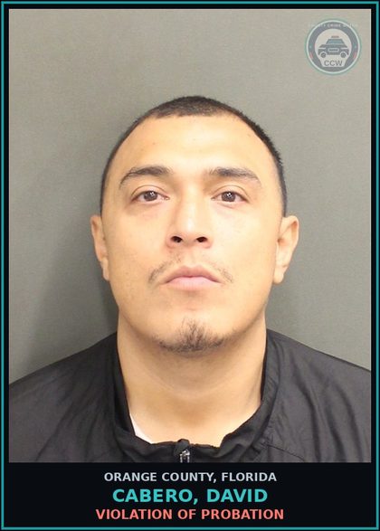 CCW arrest card for CABERO, DAVID in Orange County: VIOLATION OF PROBATION