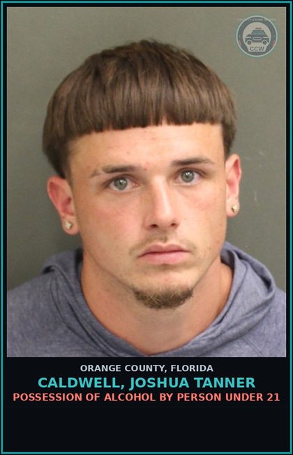 CCW arrest card for CALDWELL, JOSHUA TANNER in Orange County: VIOLATION OF PROBATION