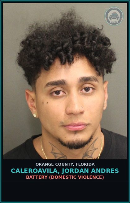 CCW arrest card for CALEROAVILA, JORDAN ANDRES in Orange County: BATTERY (DOMESTIC VIOLENCE)