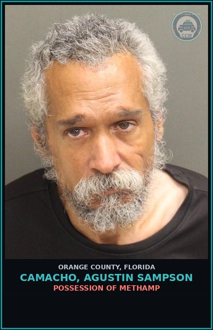 CCW arrest card for CAMACHO, AGUSTIN SAMPSON in Orange County: VIOLATION OF PAROLE