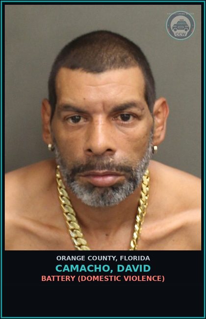 CCW arrest card for CAMACHO, DAVID in Orange County: BATTERY (DOMESTIC VIOLENCE)