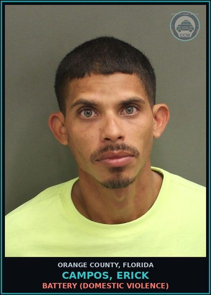CCW arrest card for CAMPOS, ERICK in Orange County: BATTERY (DOMESTIC VIOLENCE)