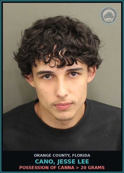 CCW arrest card for CANO, JESSE LEE in Orange County: UNLAWFUL USE OF A TWO-WAY COMMUN. DEVICE