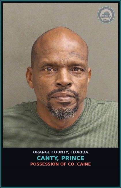CCW arrest card for CANTY, PRINCE in Orange County: POSSESSION OF COCAINE
