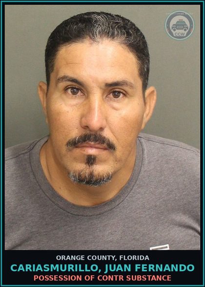 CCW arrest card for CARIASMURILLO, JUAN FERNANDO in Orange County: MOVING TRAFFIC VIOL-OPERATE MOTOR VEHICLE W/O VALID LIC 1ST CONV