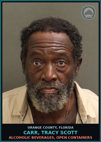 CCW arrest card for CARR, TRACY SCOTT in Orange County: ALCOHOLIC BEVERAGES, OPEN CONTAINERS