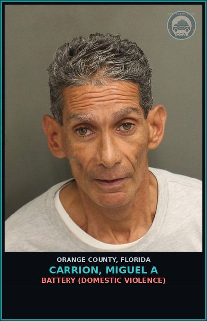 CCW arrest card for CARRION, MIGUEL A in Orange County: OUT-OF-COUNTY WARRANT-OUT-OF-COUNTY WARRANT