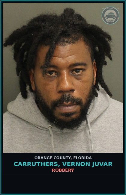 CCW arrest card for CARRUTHERS, VERNON JUVAR in Orange County: BATTERY (DOMESTIC VIOLENCE)
