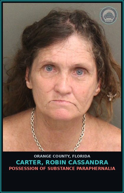 CCW arrest card for CARTER, ROBIN CASSANDRA in Orange County: POSSESSION OF DRUG PARAPHERNALIA