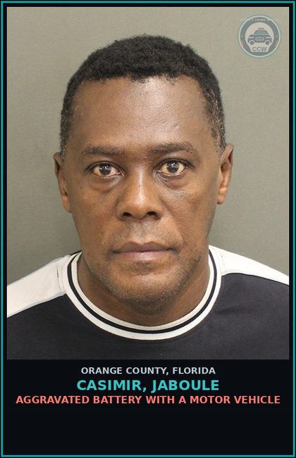 CCW arrest card for CASIMIR, JABOULE in Orange County: UNLAWFUL USE OF A TWO-WAY COMMUN. DEVICE