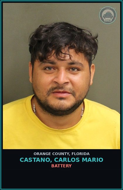 CCW arrest card for CASTANO, CARLOS MARIO in Orange County: BATTERY