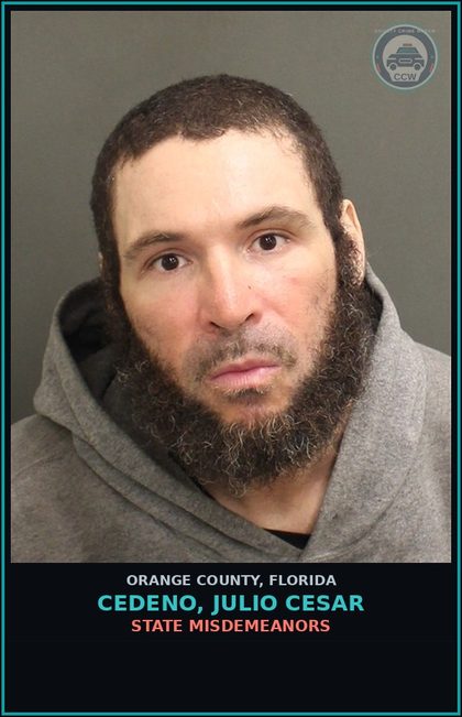 CCW arrest card for CEDENO, JULIO CESAR in Orange County: STATE MISDEMEANORS