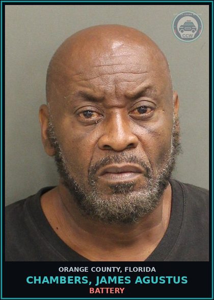 CCW arrest card for CHAMBERS, JAMES AGUSTUS in Orange County: OUT-OF-COUNTY WARRANT-OUT-OF-COUNTY WARRANT
