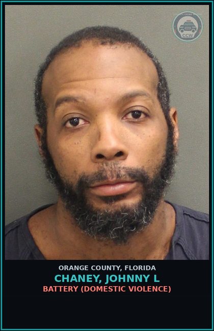 CCW arrest card for CHANEY, JOHNNY L in Orange County: BATTERY (DOMESTIC VIOLENCE)