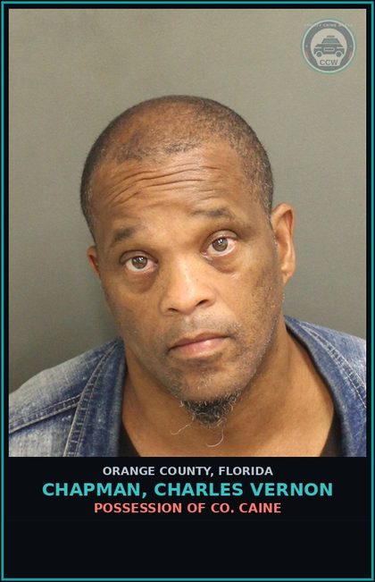 CCW arrest card for CHAPMAN, CHARLES VERNON in Orange County: POSSESSION OF COCAINE