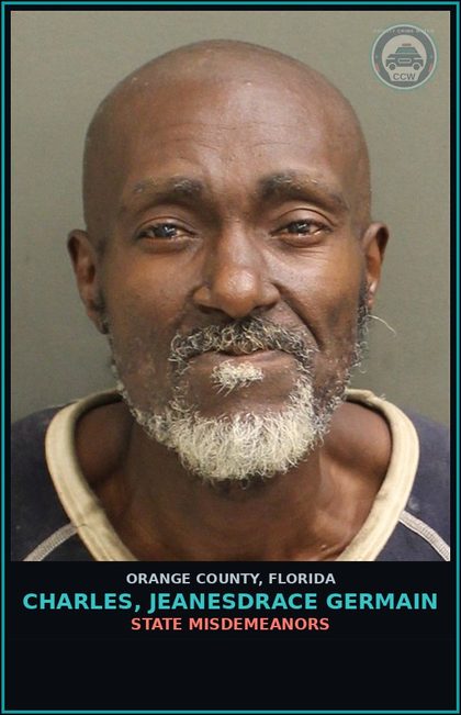 CCW arrest card for CHARLES, JEANESDRACE GERMAIN in Orange County: URINATING OR DEFECATING IN PUBLIC