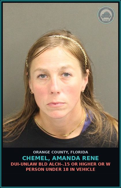 CCW arrest card for CHEMEL, AMANDA RENE in Orange County: PETIT THEFT