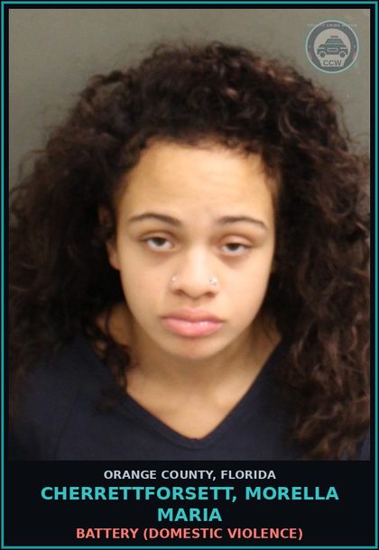 CCW arrest card for CHERRETTFORSETT, MORELLA MARIA in Orange County: BATTERY (DOMESTIC VIOLENCE)
