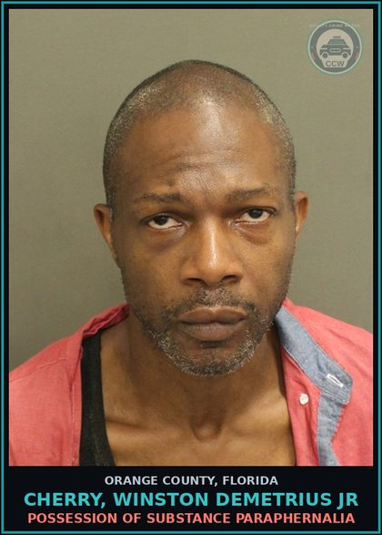 CCW arrest card for CHERRY, WINSTON DEMETRIUS JR in Orange County: RESISTING OFFICER WITHOUT VIOLENCE