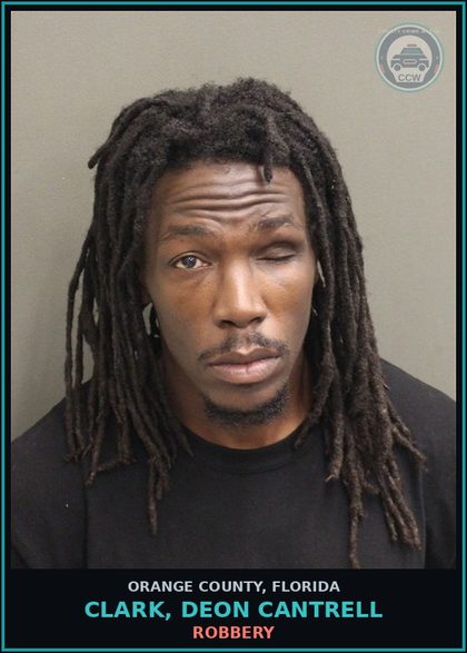 CCW arrest card for CLARK, DEON CANTRELL in Orange County: ROBBERY