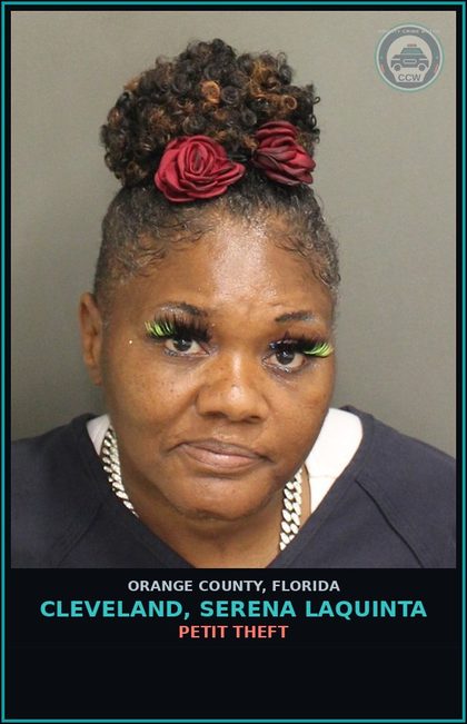 CCW arrest card for CLEVELAND, SERENA LAQUINTA in Orange County: PETIT THEFT