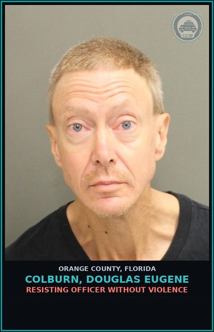 CCW arrest card for COLBURN, DOUGLAS EUGENE in Orange County: CAMPING PROHIBITED; EXCEPTIONS