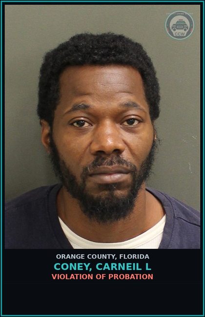 CCW arrest card for CONEY, CARNEIL L in Orange County: VIOLATION OF PROBATION