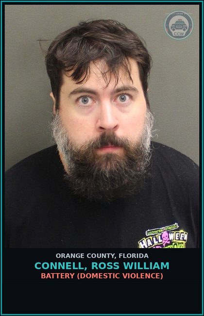 CCW arrest card for CONNELL, ROSS WILLIAM in Orange County: BATTERY (DOMESTIC VIOLENCE)