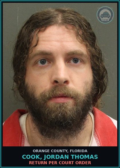 CCW arrest card for COOK, JORDAN THOMAS in Orange County: RETURN PER COURT ORDER