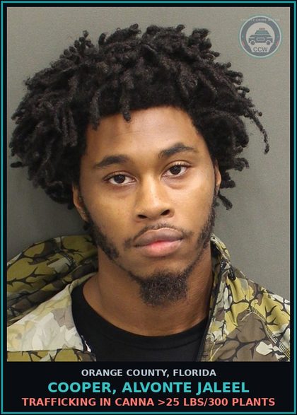 CCW arrest card for COOPER, ALVONTE JALEEL in Orange County: IMPORTATION OF Canna