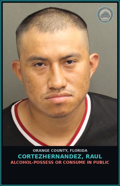 CCW arrest card for CORTEZHERNANDEZ, RAUL in Orange County: ALCOHOL-POSSESS OR CONSUME IN PUBLIC