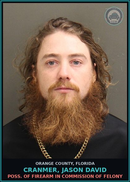 CCW arrest card for CRANMER, JASON DAVID in Orange County: POSSESSION OF COCAINE