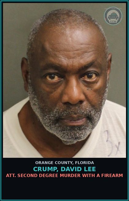 CCW arrest card for CRUMP, DAVID LEE in Orange County: ATT. SECOND DEGREE MURDER WITH A FIREARM