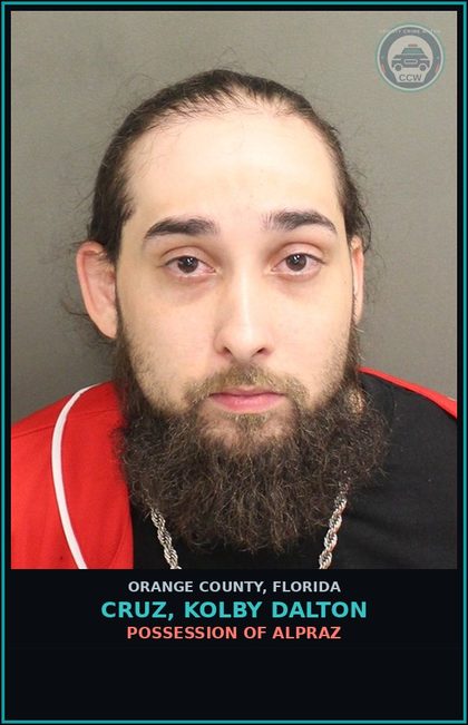 CCW arrest card for CRUZ, KOLBY DALTON in Orange County: DRIVE WITH SUSPENDED REVOKED LICENSE