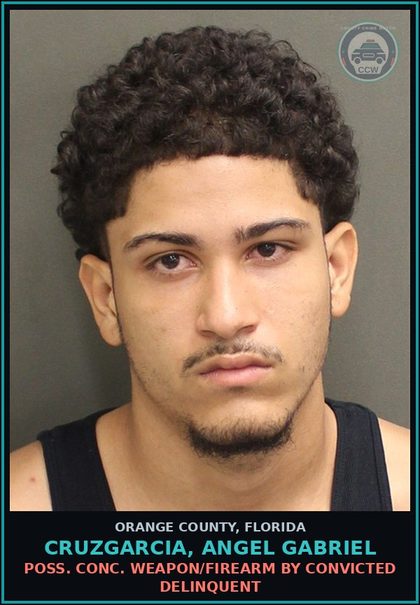 CCW arrest card for CRUZGARCIA, ANGEL GABRIEL in Orange County: POSSESSION OF Canna < 20 GRAMS