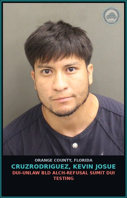 CCW arrest card for CRUZRODRIGUEZ, KEVIN JOSUE in Orange County: RESISTING OFFICER WITHOUT VIOLENCE