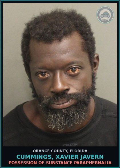 CCW arrest card for CUMMINGS, XAVIER JAVERN in Orange County: POSSESSION OF DRUG PARAPHERNALIA