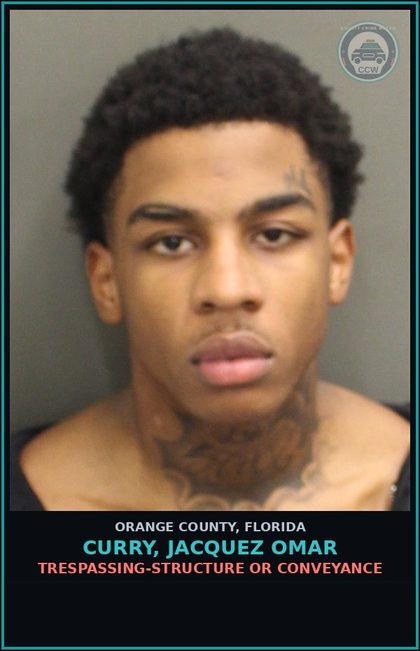 CCW arrest card for CURRY, JACQUEZ OMAR in Orange County: FAILURE OF DEFENDANT TO APPEAR