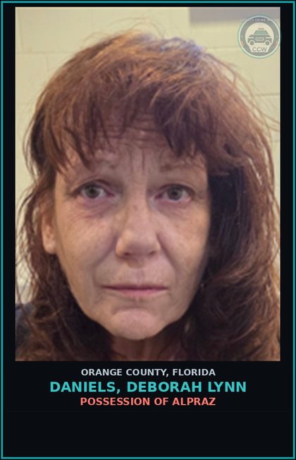CCW arrest card for DANIELS, DEBORAH LYNN in Orange County: POSSESSION OF XANAX