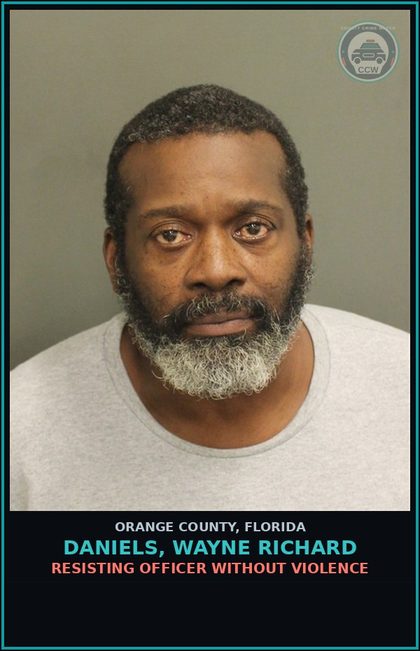 CCW arrest card for DANIELS, WAYNE RICHARD in Orange County: FAILURE OF DEFENDANT TO APPEAR