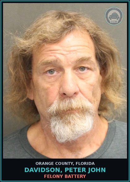 CCW arrest card for DAVIDSON, PETER JOHN in Orange County: FELONY BATTERY