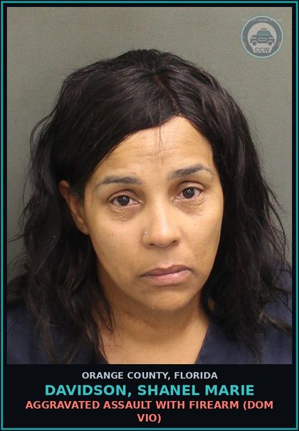 CCW arrest card for DAVIDSON, SHANEL MARIE in Orange County: AGGRAVATED ASSAULT WITH FIREARM (DOM VIO)