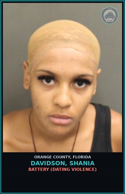 CCW arrest card for DAVIDSON, SHANIA in Orange County: RESISTING OFFICER WITHOUT VIOLENCE