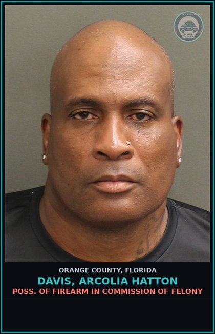 CCW arrest card for DAVIS, ARCOLIA HATTON in Orange County: VIOLATION OF PAROLE