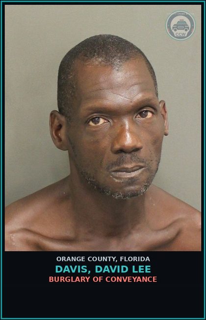 CCW arrest card for DAVIS, DAVID LEE in Orange County: POSSESSION OF COCAINE