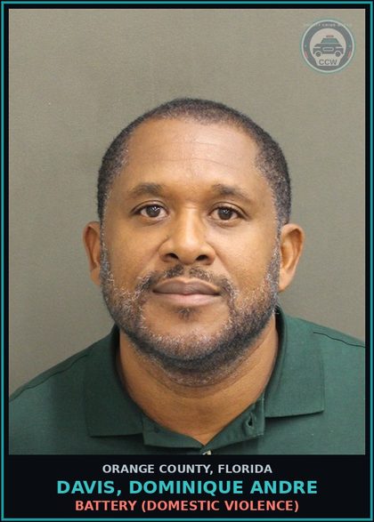 CCW arrest card for DAVIS, DOMINIQUE ANDRE in Orange County: BATTERY (DOMESTIC VIOLENCE)