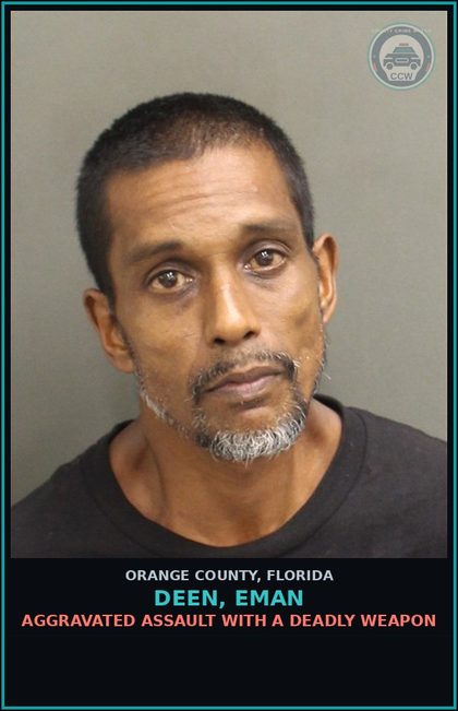 CCW arrest card for DEEN, EMAN in Orange County: POSSESSION OF FIREARM BY CONVICTED FELON - GANG ENHANCEMENT
