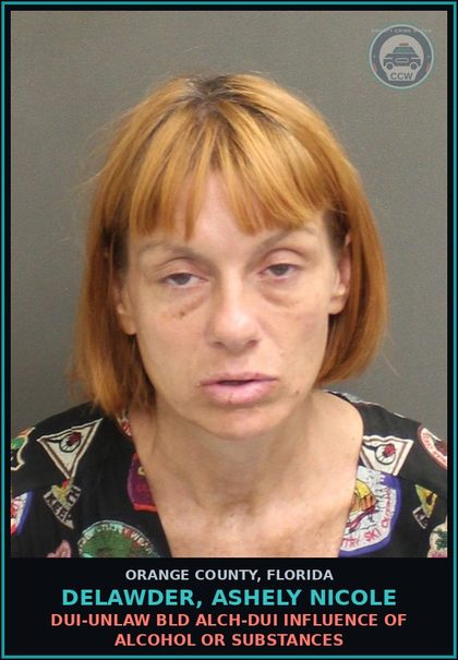 CCW arrest card for DELAWDER, ASHELY NICOLE in Orange County: Prosti/LEWDNESS 3RD SUBS VIOL