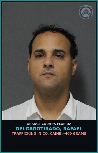 CCW arrest card for DELGADOTIRADO, RAFAEL in Orange County: CONSPIRACY TO TRAFFIC IN COCAINE >28 GMS
